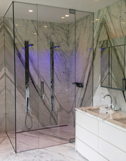 Super Sized Frameless Floor To Ceiling Shower Enclosures At
